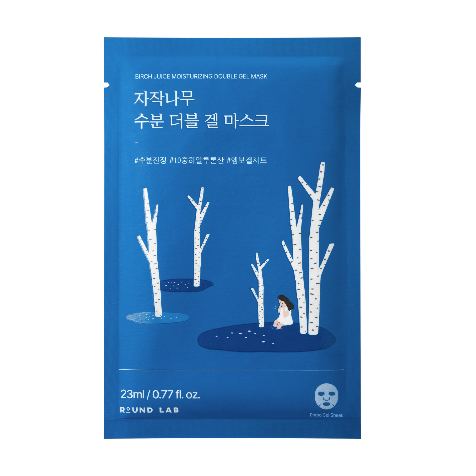 Зволожувальна гелева маска для обличчя Round Lab Birch Juice Moisturizing Double Gel Mask з березовим соком, 23 мл